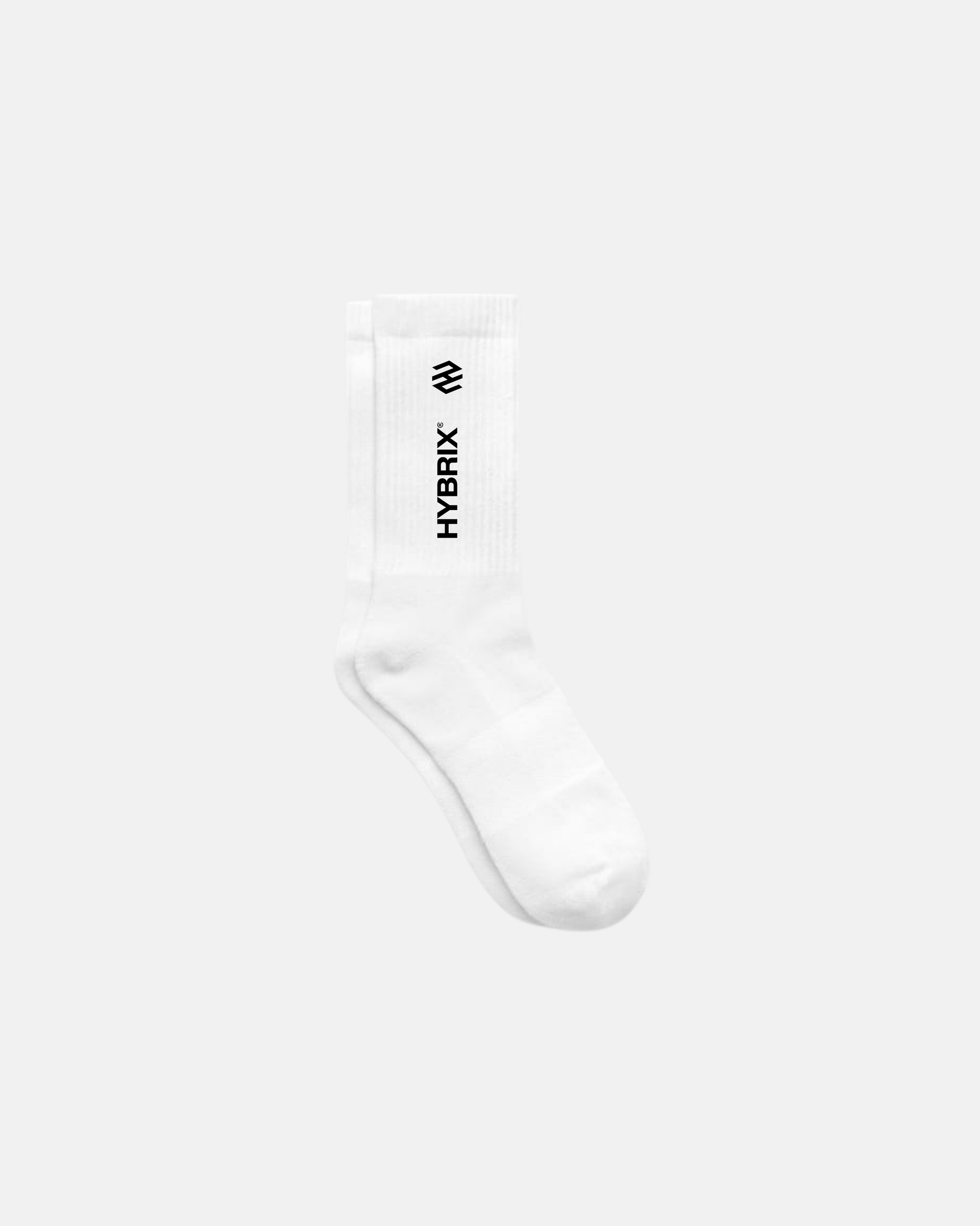 HYBRIX Crew Socken – Weiß/Schwarz