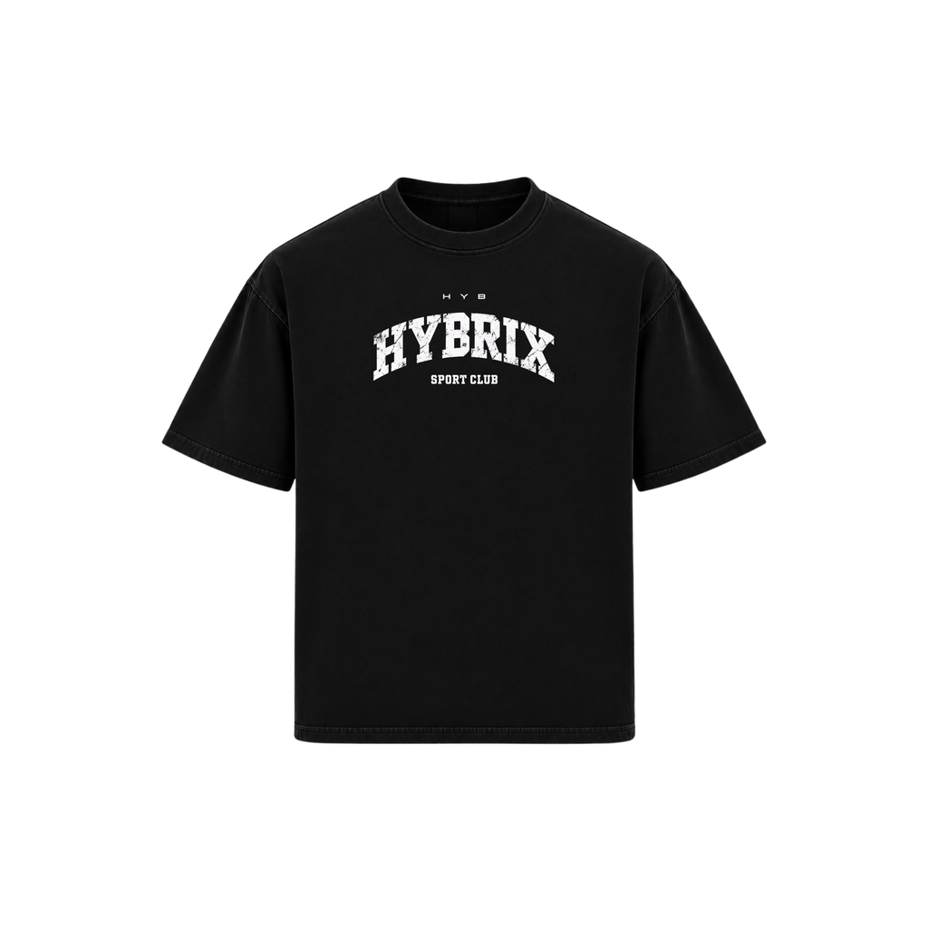 HYBRIX SPORT CLUB Oversized T-Shirt — Black/White