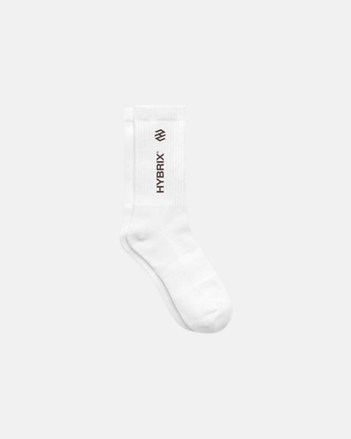 HYBRIX Crew Socken– Weiß/Braun