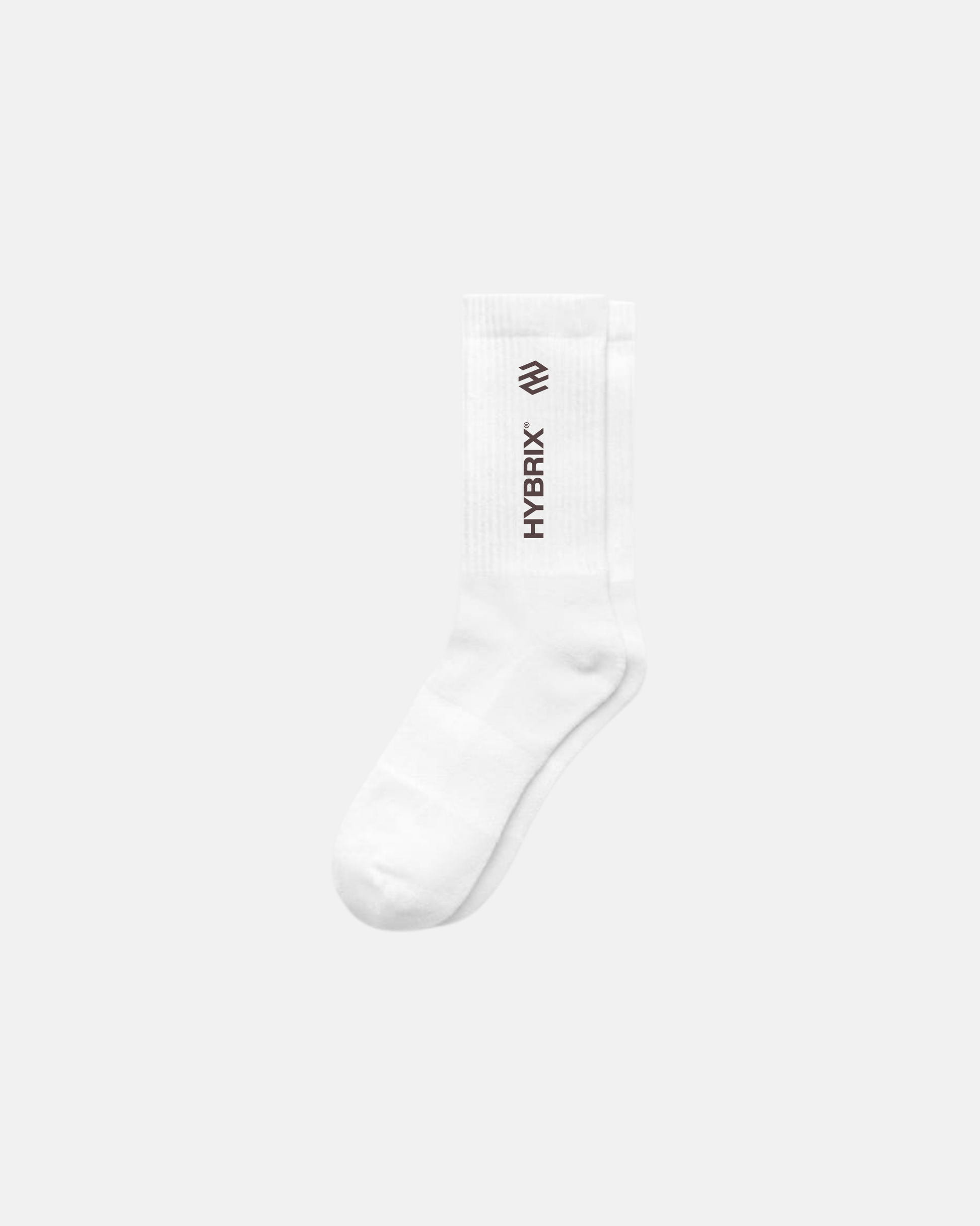 HYBRIX Crew Socken– Weiß/Braun