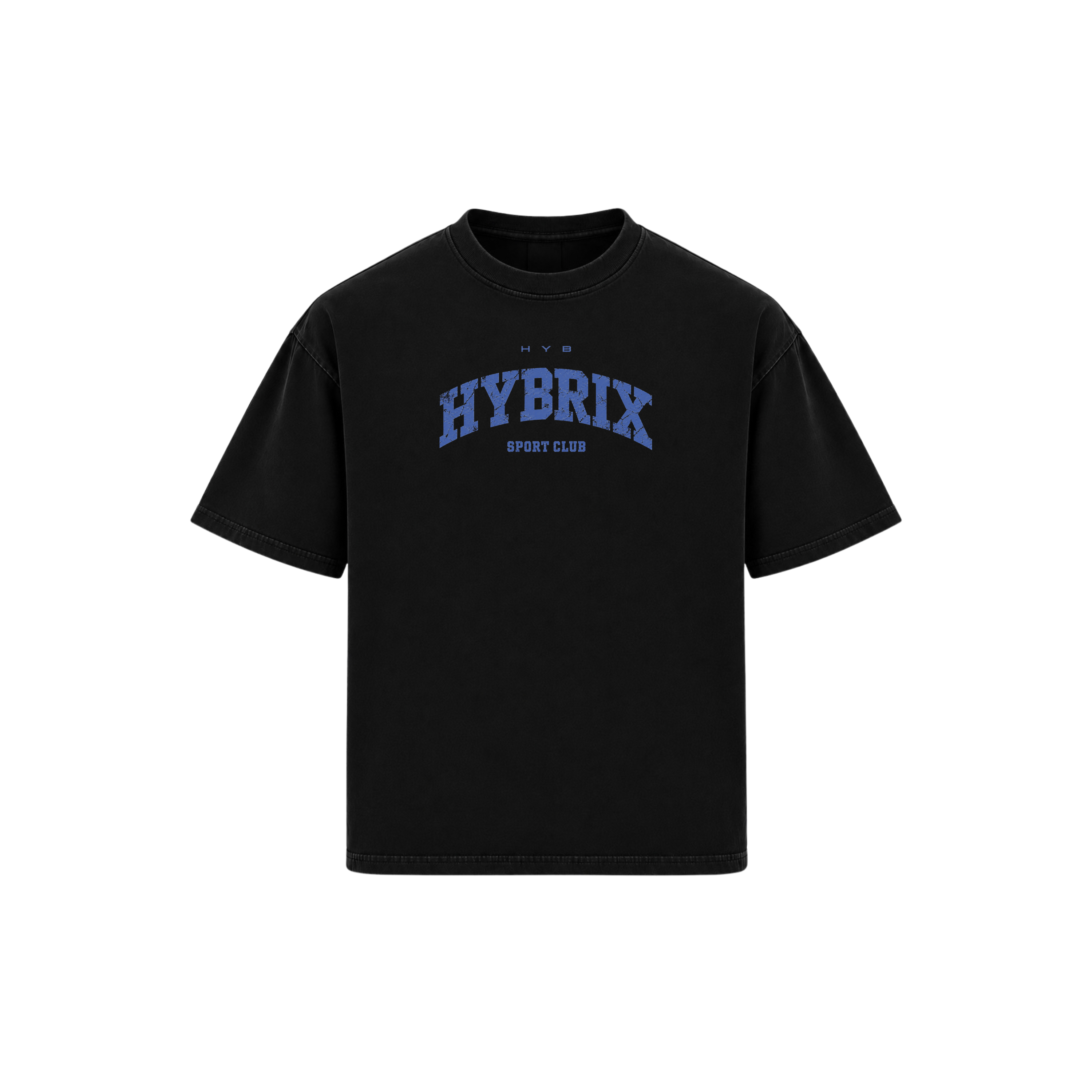 HYBRIX SPORT CLUB Oversized T-Shirt — Black/Blue