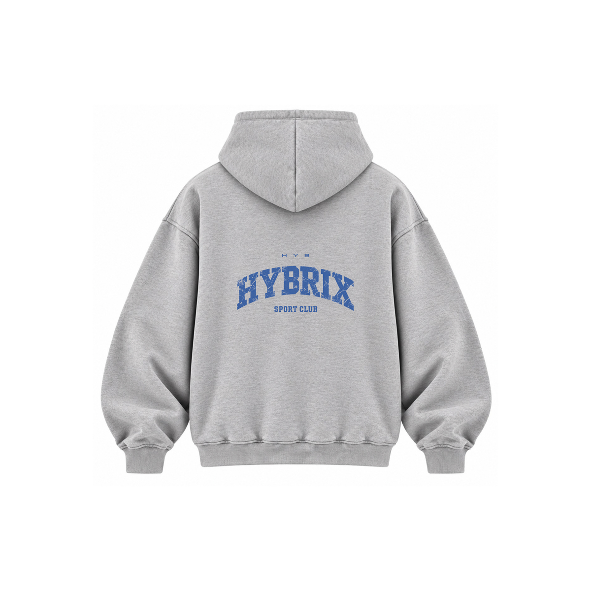 HYBRIX SPORT CLUB Heavyweight Hoodie – Grey / Blue