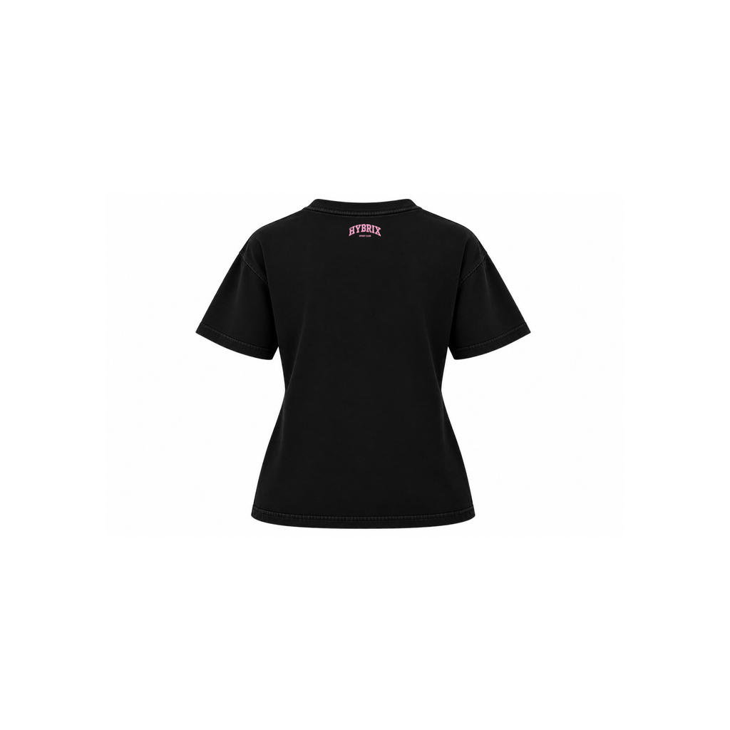 HYBRIX SPORT CLUB WOMEN’S T-SHIRT – BLACK / PINK
