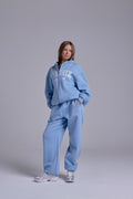 HYBRIX SPORT CLUB ZIP HOODIE - BABY BLUE