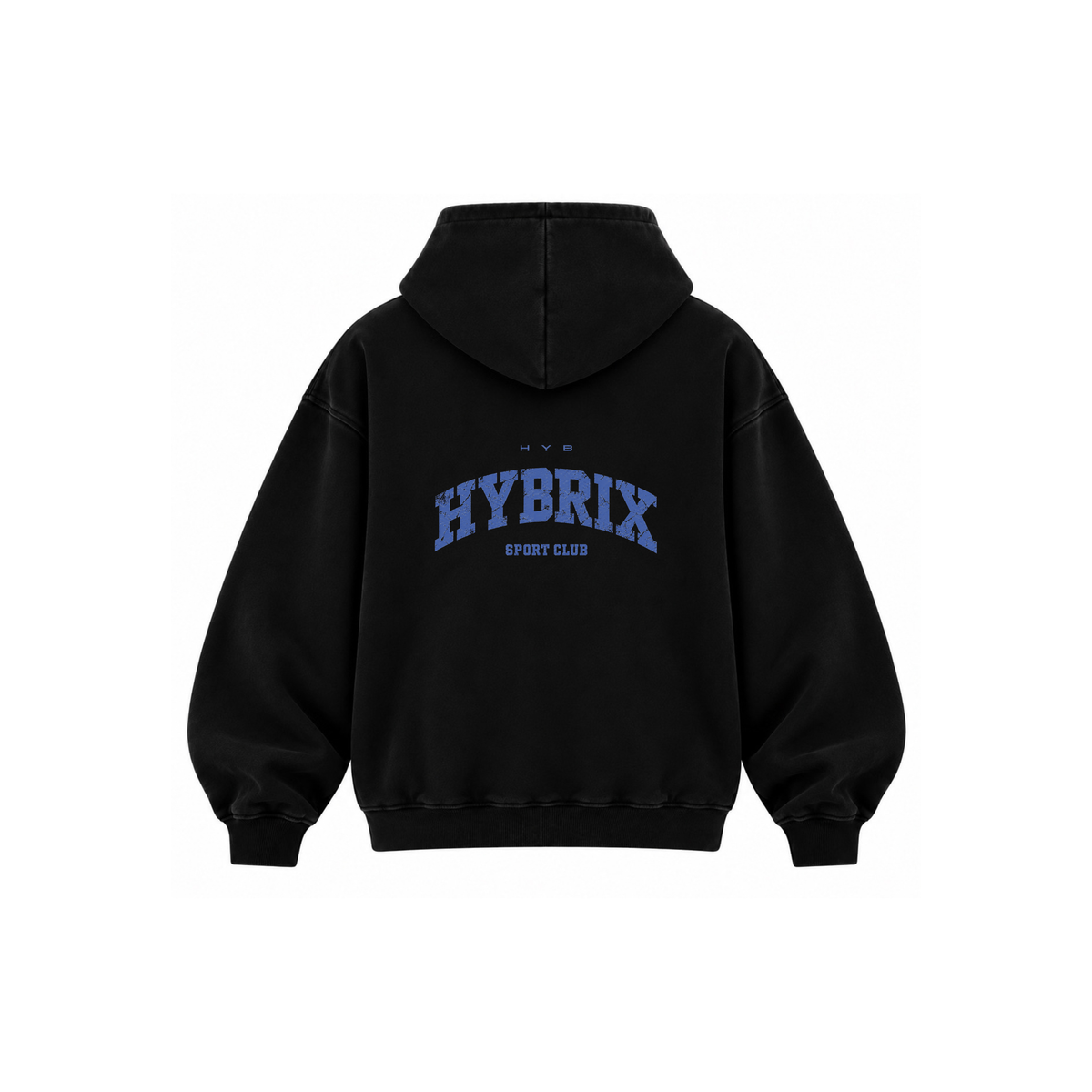 HYBRIX SPORT CLUB Heavyweight Hoodie – Black / Blue