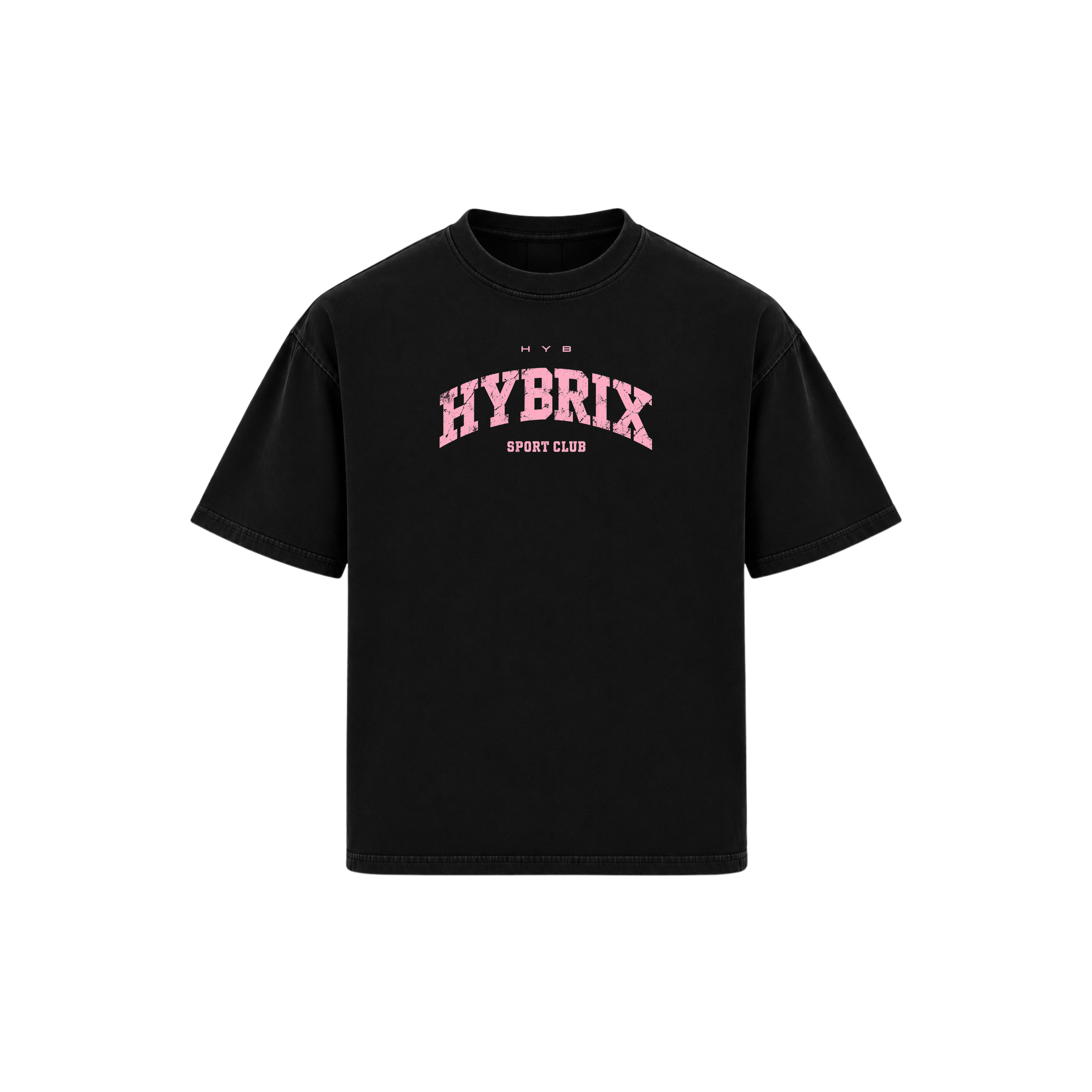 HYBRIX SPORT CLUB Oversized T-Shirt — Black/Pink