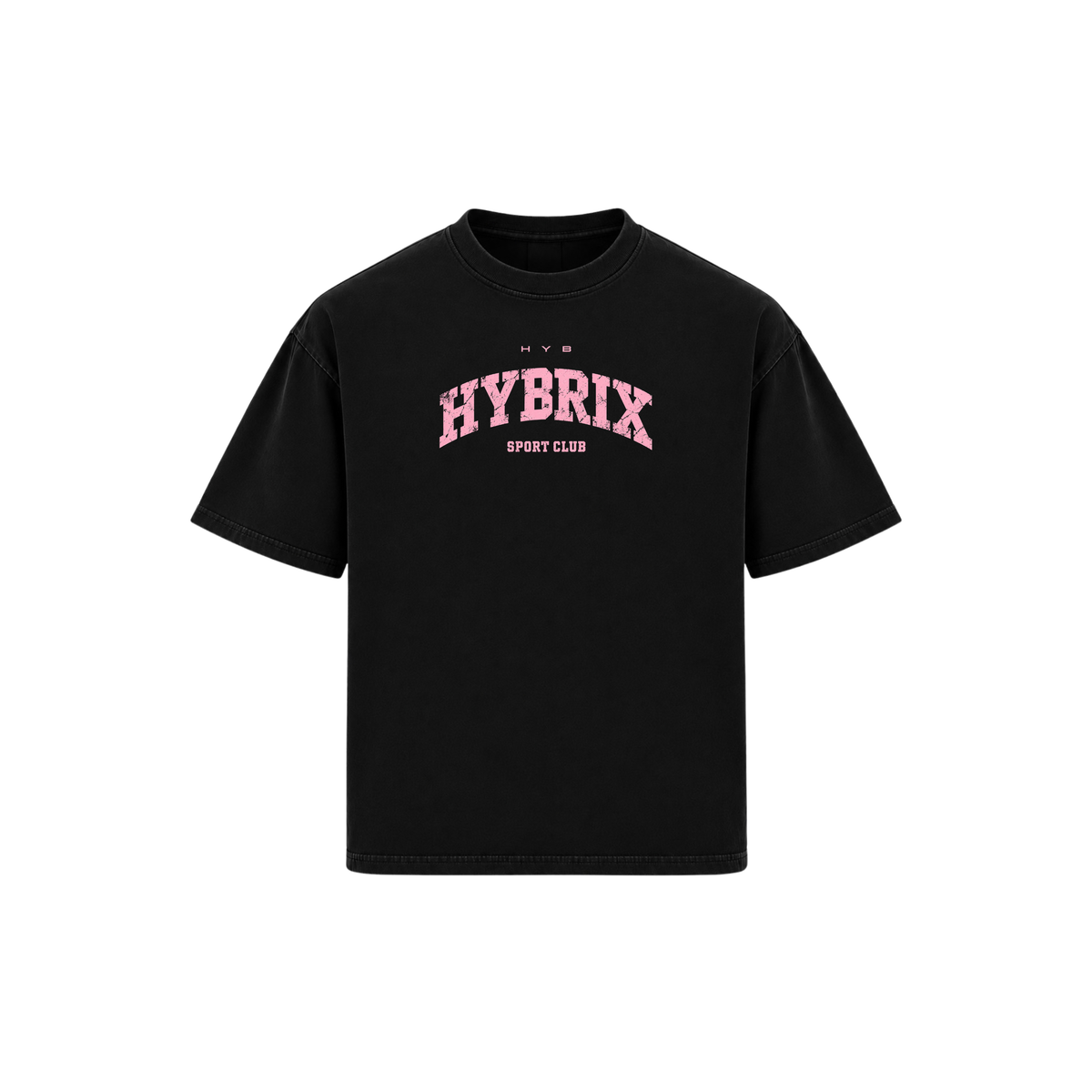 HYBRIX SPORT CLUB Oversized T-Shirt — Black/Pink
