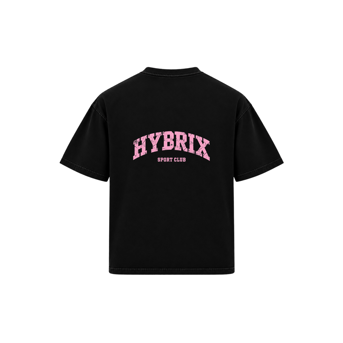 HYBRIX SPORT CLUB Oversized T-Shirt — Black/Pink